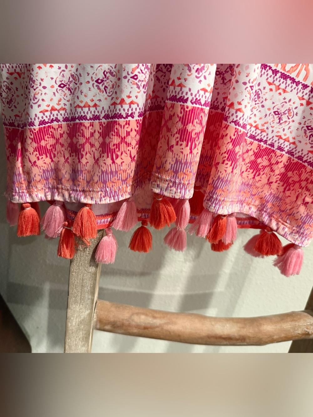 Cabana Life Pink and Coral Patterned dress with hood - Picture 3 of 3